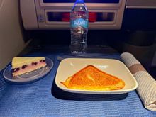 Grilled cheese sandwich + Lemon berry cheesecake