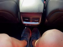 Rear Seat Legroom - no middle bump. I cant fit my shoes on an X3 in this same position. 