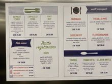 The dinner menu (published in the lift)