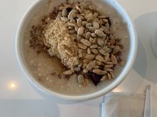 Oatmeal and soup are available for breakfast. I did not try soup.