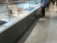 Cold buffet table is also rather minimal.