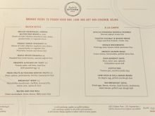 Diamonds are also offered the a la carte options on the right side of this menu 