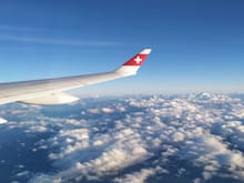 Above the clouds on the way to Frankfurt 