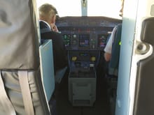 Cockpit on board the SUN-AIR Dornier plane