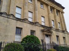 No. 1 Royal Crescent, a stately Georgian building that is now a museum 