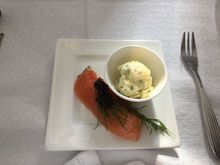 Amuse Bouche salmon, caviar & potato salad