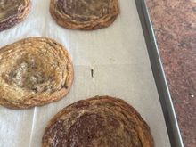 Pan banging chocolate chip cookies