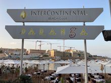 Restaurant Paranga is located to the right of the Intercontinental beach club at St.George's Bay