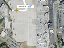 
Ah you're right, from 104 you need to cross the main apron!!
