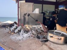 Wood fired sardines along the beach