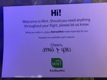 Welcome card.  Afina always had a smile on her face!