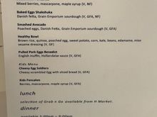 Breaky menu