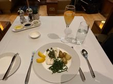 Plaice. As mentioned, there is nothing meunière to it - it really feels more like steamed though then served with melted butter, but I actually think it works very well. My favourite dish this month. 