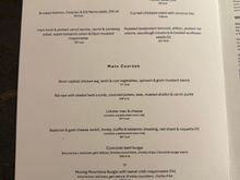 Dessert menu