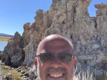 Tufas to scale. These are inland and about 25 feet tall. They were originally underwater 