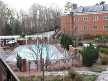 King ADA Suite balcony overlooking heated outdoor saltwater pool