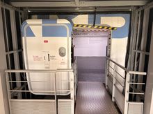 Boarding the lower deck via the "jetbridge"