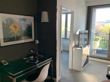 Living room with desk