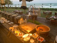 Food which consist of salad, fresh vegetable, other hot food and bread
