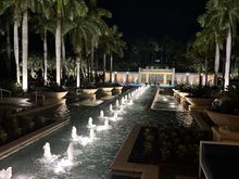 Beautiful landscaping and fountains, especially at night