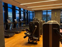 Gym is well appointed.