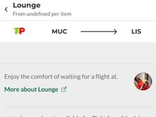 In the lounge section of my booking.