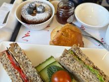 Good looking asian vegetarian afternoon tea, but why o why do they use that bread 😰
