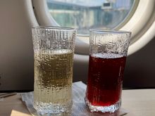 Champagne and blueberry juice
