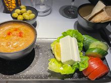 Traditional Arabic Breakfast with Pita Bread