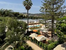 View of most of the resort from the rooftop bar