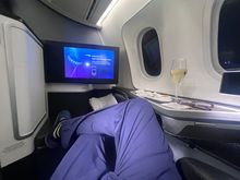 Seat was slightly refurbished from my las 787 trip with a plastic faux leather hard corner to prevent more scratching