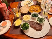 Ribeye .. was it Angus ? Fish curry , cod and salmon 