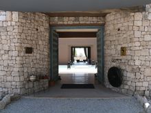 Entrance to The Fort, complete with gong on the right