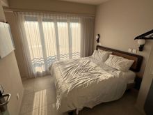 View from the door, directly into the bed.
