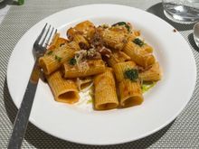 Braised oxtail ragout with rigatoni, gremolata and Parmigiano Reggiano