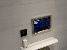 The touchscreen controls for your toilet. Warm seat, warm water, bidet pressure, drying fan, and more can be controlled here!