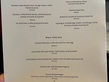 New Dining Menu 5th June