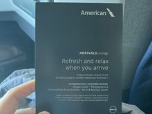 AA Arrival lounge at Terminal 3, nice touch to let people know about it and how to get to it.