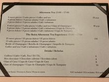 Boira afternoon tea menu 