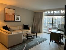 Living area with sofa bed