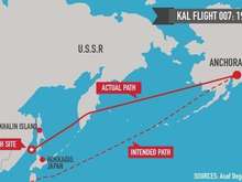 Flight path of KAL007
