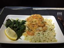 17 May 2015
AA181 JFK-LAX (Dep 17:30)
Dinner: Horseradish Encrusted Salmon, wild rice pilaf, and sauteed spinach.