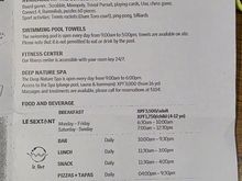 Opening hours of the restaurant