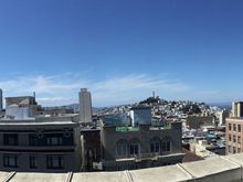 From Club Level corner room; view includes the Fairmont, Coit Tower, Transamerica Pyramid, and 650 California St.
