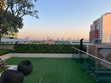 View of the city from the roof
