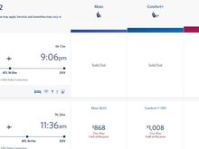 Thousands of dollars with only first class "available" for a flight that states "sold out" that is truly empty in an effort to exploit traveler.  Seems like a material misrepresentation of fact with an intent to deceive?  