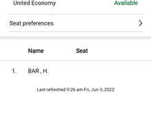Standby has seats available (green text saying "Available") but you can't purchase a ticket on the flight.