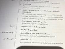 SQ 918 Dinner menu 
(Oct. 2019)