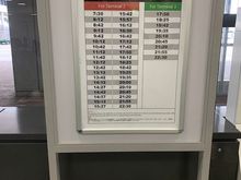  Bus schedule, T1 to T2