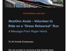 The aforementioned invitation to employees to sign-up for a "dress rehearsal" trip.